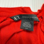 Armani Exchange Red Ruched Sleeve Top Casual Tee Shirt S Photo 1