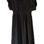 Piper & Scoot Dress Womens Small Black White Dotted Midi Short Sleeve Polyester Photo 0