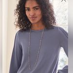 Garnet Hill NWT Pintuck Puff-Sleeve Knit Top Blouse Shirt Lavender Small Photo 0