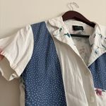 Kenar Vintage Floral Button-Down Cropped Blouse Size Medium Photo 5