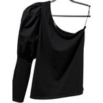 Nation Ltd New  - Sabrina One Shoulder Party Tee Shirt in Jet Black Medium $125 Photo 2