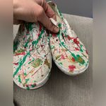 Vans Christmas  Classics Sneakers Paint Splatter Christmas DIY Red Green Size 8 Photo 2