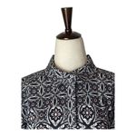 Tyler Boe‎ Shirt Women 10 Navy Blue Pink Geometric Collared Button Down Preppy Photo 3