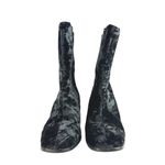 Internationally Blank Hype Black Crushed Velvet Velour Zip Heeled Boots Size 10 Photo 1