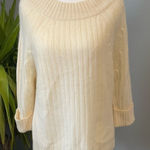 Saks 5th Avenue Saks Fifth Avenue Luxurious 100% Cashmere Cream Ribbed Sweater - Size Small Photo 0