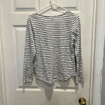 Le Tigre Boat Neck Top White Blue Striped T Shirt Cotton Women’s Large Nautical Photo 4