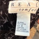 Real Comfort Black And Gray Floral Corduroy Jumper Style Midi‎ Dress Size 8 Photo 6