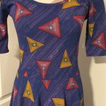 LuLaRoe  Nicole women’s purple atomic triangle ,stretch knit dress size S Photo 2