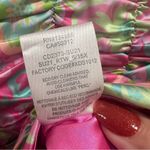 For Love & Lemons Julien Ruched Satin Cami Dress Pink Floral Print Photo 9