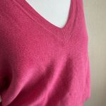 Lulus Pink V-Neck Boxy Cropped Oversized Sweater Womens M Lightweight Barbiecore Photo 2