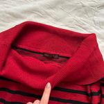 Y2K Marco Polo Red and black striped drape neck sweater Photo 1