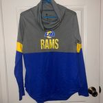 NFL Women’s LA Rams Pullover sweater cowl neck size M blue gray Nike Dri-fit Photo 0