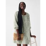 Faherty Valencia Eyelet Organic Cotton Dress In Desert Sage Green Size Small Photo 1