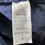 Frank & Eileen Kinsale Performance Flax Cotton Twill Chino Pants Navy Raw Hem 8 Photo 7