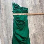 Betsy and Adam Betsey & Adam Emerald Green Dress One Shoulder Ruffle Cocktail Party size 6 Photo 6