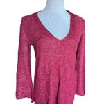 Democracy NWT Womens  Berry Back Lace Up Asymmetrical Bell Sleeve Knot Sweater S Photo 0