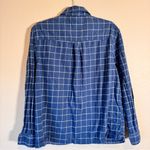 Lake Blue Plaid Button Down PJ Top Shirt Womens M Long Sleeve Lounge Sleep Size M Photo 4