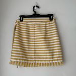 LPA  360 Yellow White Stripe Metallic Tweed Wrap Skirt S Photo 7