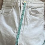 ZARA  Women’s high rise straight leg White Jeans distressed hem size 8 Photo 3