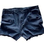 Balmain Vintage Paris Women’s Ribbed Knees Distressed Black Shorts Jeans Size 42 Photo 0