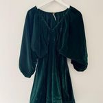 Free People Green Portia Velvet Babydoll Mini Dress XS Photo 5