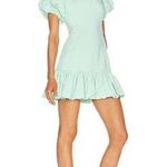 Atoir Someone Like Me Mint Blue Ruffle Hem Puff Sleeve Mini Dress Size 10 Green Photo 1