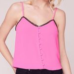 BB Dakota Women's Pink One Hot Minute Bubble Crepe Button Front Cami Tank sz S Photo 4