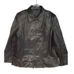 Jacqueline Ferrar  Black Leather‎ Coat XL Photo 0