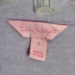 Lilly Pulitzer Womens Small Purple Cream 1/2 Zip Crochet Casual Preppy Casual Photo 5
