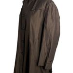 Vintage 70s Womens Rain Trench Coat L Brown Buttons Lined Pockets Belted Size L Photo 5