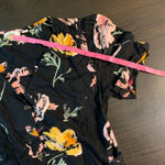 Fat Face Black Floral Midi Wrap Dress Puff Sleeve Tie Waist 6 Full Button Front Photo 12