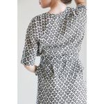 Apiece Apart Lucia Wrap Dress Reverse Tracks Cream Black XS Photo 4