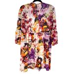 New Woman's Versona Ice Floral Dress Size Large Flowy Lined Ruched Sheer Brunch Photo 7