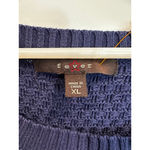 Women's Fever Blue Textured Crew Neck Sweater XL Photo 2