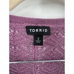 Torrid Pointelle Boyfriend Cardigan Women 2X Purple Open Knit Whimsigoth Fairy Photo 3
