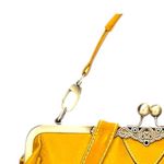 Elegant mustard Yellow leather kiss lock Handbag new! Photo 2