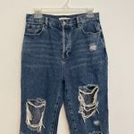 PacSun  High Rise Straight Jeans Ripped Rips High Waisted Raw Hem Cropped Ankle Photo 2