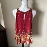 Farm Rio  Claudette Halter Blouse Top Womens Floral Red Xlarge Photo 2