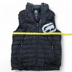 Ecko Unltd Men M Black Hoodie Puffer Vest Jacket Full Zip Y2K Streetwear Grunge Biker Emo Goth Punk Measurement in pics Size M Photo 3