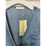 Ramy Brook  Ellis Lace Panel Denim Vest Blue Cotton Size 4 NWT Boho Waistcoat Photo 2