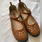 Jbu Like New  Brown Cutout Mary Jane Boho Festival Beachy Flats Photo 2
