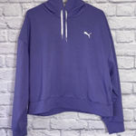 Puma Womens Purple Cropped Hoodie Sweater Size Large Photo 0