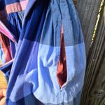 1901  Plaid Wrap Blanket Plaid Midi Dress Pink Blue Size 6 Photo 14