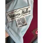 dress embroidered floral sheer sleeves empire waist blue 1990s Size 8 Photo 8