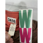 Womans Sports Savvy 1X Brown Orange Embroidered Zip Up Vest Photo 2