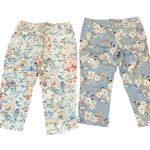 Nine West  GLORIA VANDERBILT floral capris size 10 blue cream Photo 1