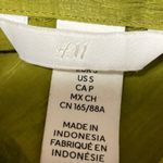 H&M Women's Green Short Sleeve V Neck Collared Tie Hem Shirt Crop Top Size S Photo 2