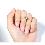 Boutique 2Ct Solitaire Simulated Diamond‎ 14k Gold Plated Silver Engagement Ring Size 10 Photo 12