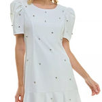 Crystal Doll 
Juniors' Puff-Sleeve Rhinestone-Trim Dress Photo 0