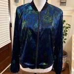 T Tahari TAHARI NWT Floral Velvet Bomber Jacket with Silk Lining and Chain Zipper Photo 0